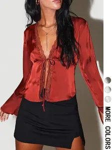 Women's Long Sleeve Blouse, Elegant Casual Top for Spring & Fall, Women's Clothing for Daily Wear