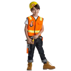 Construction Worker Role-Play Costume Sets For Kids - Includes Vest & Yellow Hard Hat - Boys Costume  For Halloween, Role Play, Pretend Play Fun, Theme Party & Cosplay