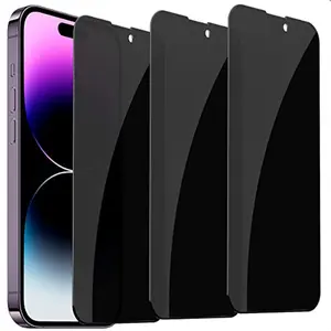 3 Pack Privacy Screen Protector for iPhone 14 Pro Max[6.7 inch], Sensor Protection, Dynamic Island Compatible, 9H Anti Spy Private Tempered Glass Film, Anti-Scratch, Case Friendly, Easy