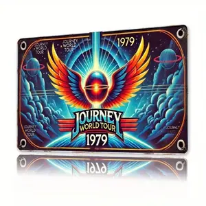 Aluminum Vintage Journey Rock Metal Music Band Retro Sign Wall Decor for Man Cave Office Garage Bar Pub Home Advertising