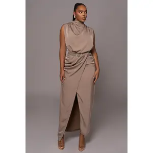 Beige Jamila Drape Skirt