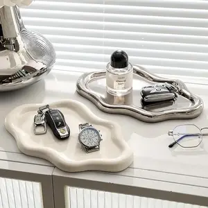 ✨ A Stunning Base for Candles. Minimalist Art Decor Plate | White Porcelain Storage Prop, Unique Display Coaster for Skincare & Accessories, Interior Decoration Accessories