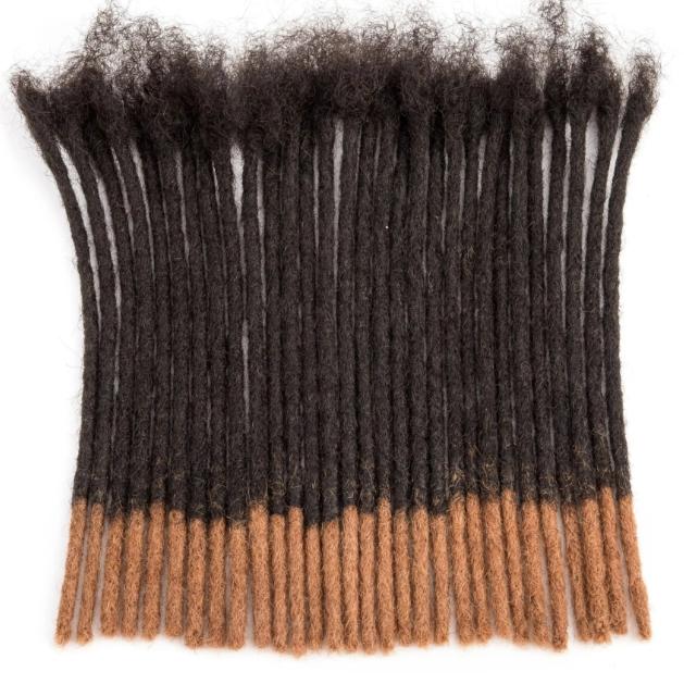 Colored Human Hair Dreadlock Extensions | 0.6cm Width Fully Handmade Locs for Men & Women | Can Be Dyed, Bleached & Curled | Perfect for Halloween, Christmas & Daily Looks