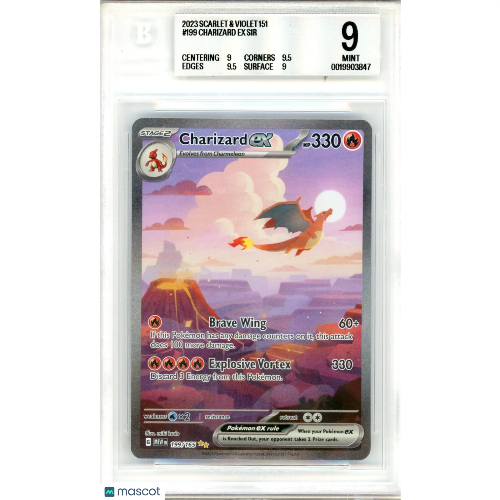 2023 Pokemon Scarlet & Violet 151 Charizard ex SIR #199 BGS 9 MINT
