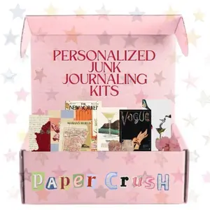 Paper Crush Personalized Junk Journaling Kit with Vintage Magazines and Art Supplies for Creative Scrapbooking