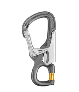 Petzl EASHOOK OPEN Connector with gated connection point for double lanyard and work positioning lanyard