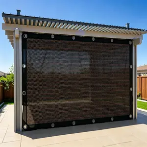 90% Blackout Thick Black Mesh Sunshade Cloth - Reinforced UV Protection Net with Metal Grommets for Patio, Garden Outdoor Sun Shield