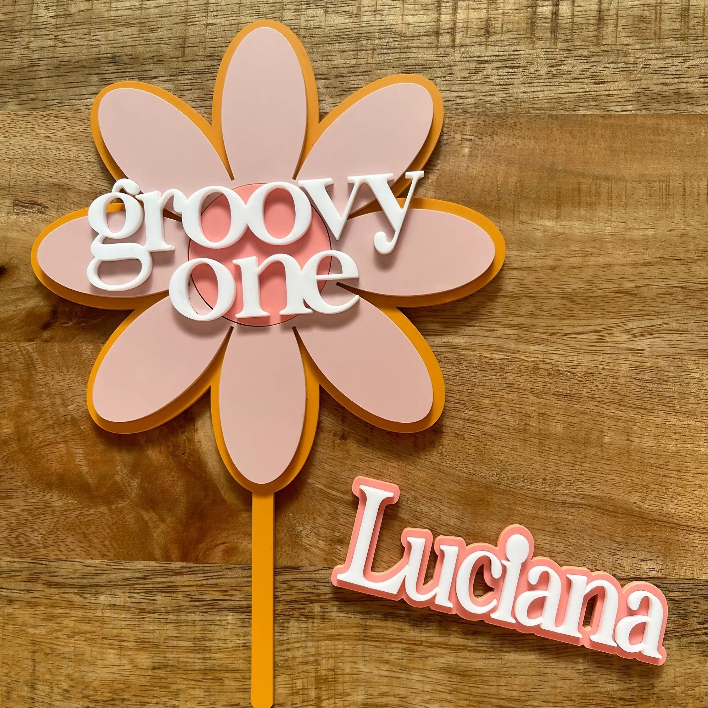 Groovy one cake topper, Two groovy cake topper, boho cake topper, first birthday cake topper, retro birthday
