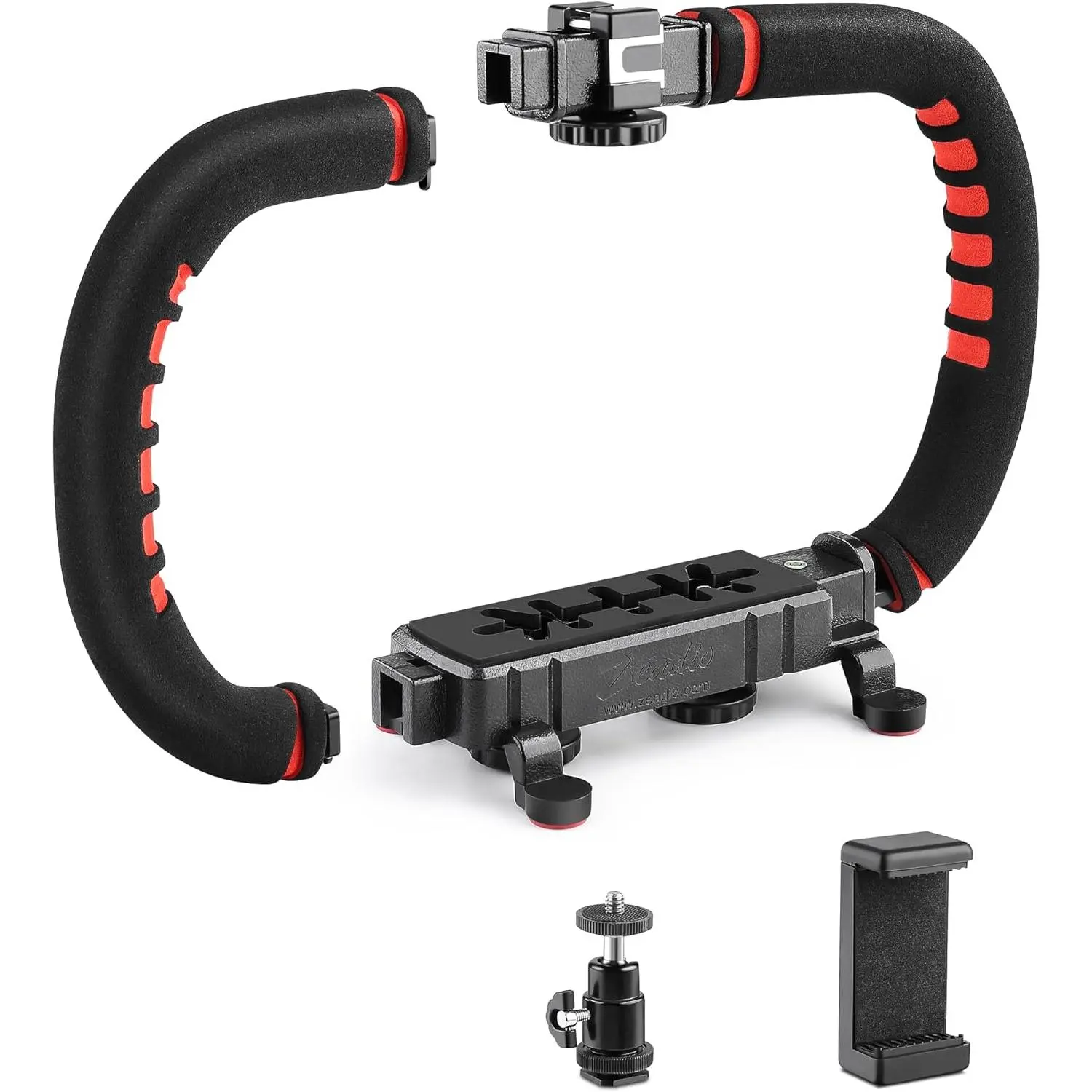 Camera Smartphone Stabilizer, Handle Grip Handheld Video Rig, Compatibility with All Camera, Camcorder, Action Camera, DSLR and for All iPhone and Android Smartphones