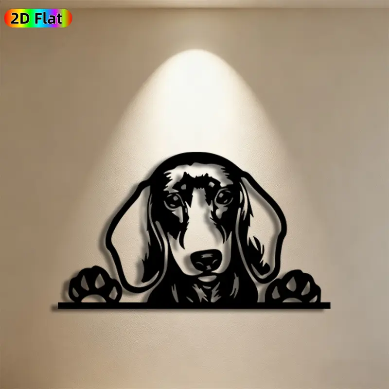 1pc Dachshund Metal Wall Art, Adorable Dachshund Statue Mural, Ideal Gift for New Year, Easter, Dachshund Enthusiasts, Weather-Resistant Metal Wall Decor Wall Sculptures, Perfect for Indoor Wall & Outdoor Fence, Unique Pet Lover's Decor