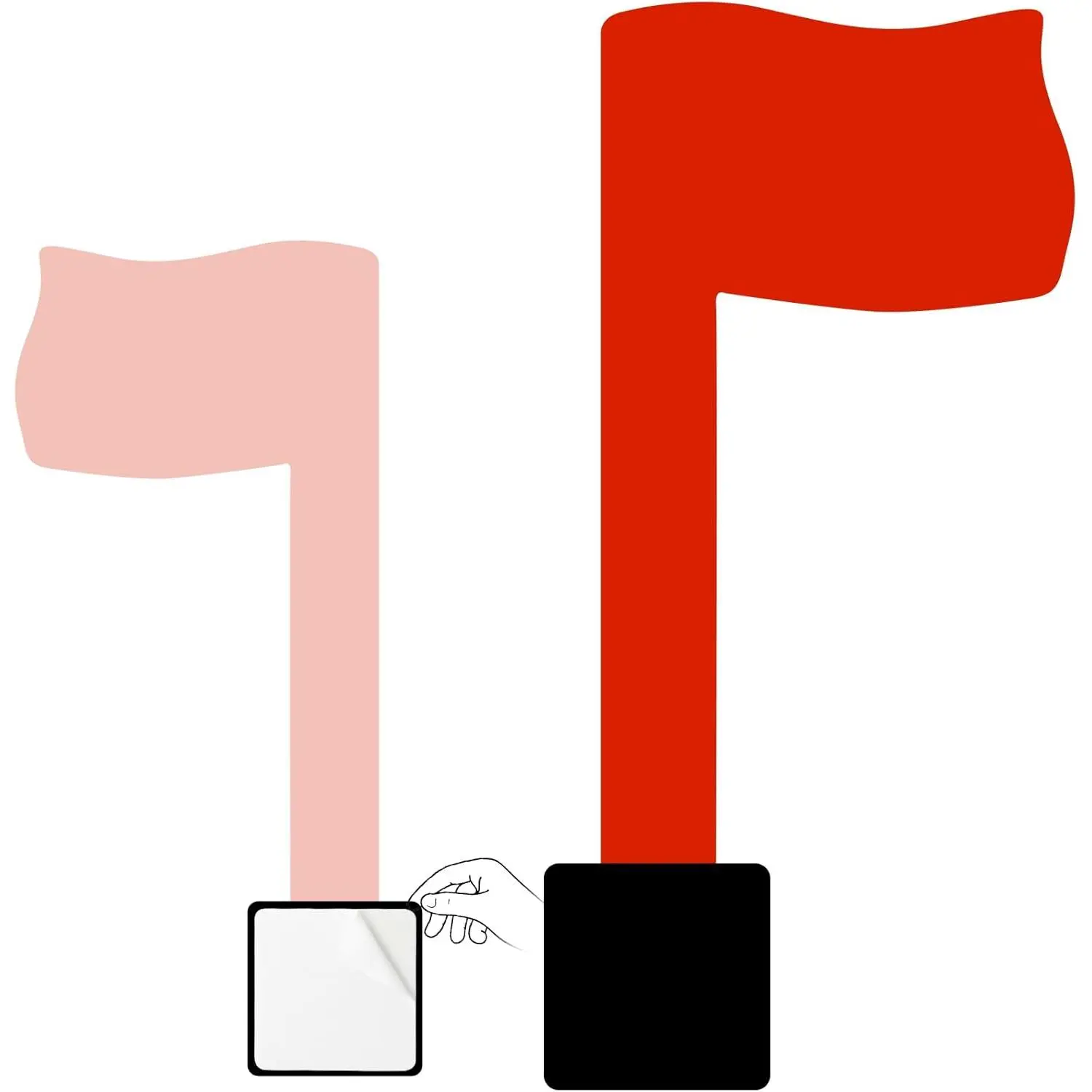 Universal Mailbox Flag Replacement Kit for Post Mount & Wall Mount Mailboxes, Easy-Install, Weather-Proof & Tool-Free Assembly with Strong Adhesive (Red) 1 Pack