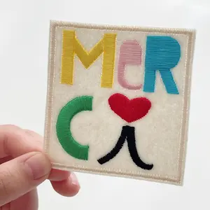 Paris Merci Patch, Cute and Funny Iron on Patches for DIY Craft, Embroidered Applique for Clothing, Retro and Sassy Girly Patches