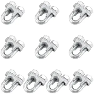 10 Pack 1/2 Inch Wire Rope Clamp M12 Stainless Steel Wire Rope Clip U Bolt Saddle Fastener for Rigging Wire Cable and Rope