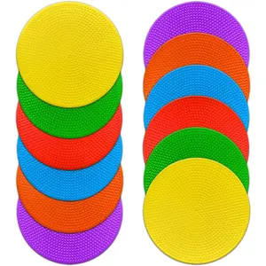 4 inch/9 Inch Colored Poly Spot Marker 12 count, Non-Slip Rubber Agility Markers Flat Field Cones Floor Dots for Football, Basketball  Markers, Dance Practice and Drills with Flat Cones Points