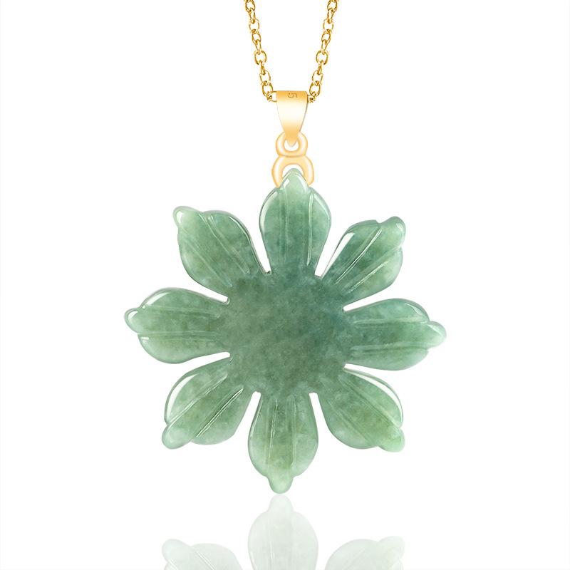 JADE MABUHAY SUN NECKLACE | 18K Gold Plated Premium Grade A Jade | Waterproof & Non Tarnish - Attracts prosperity and wealth