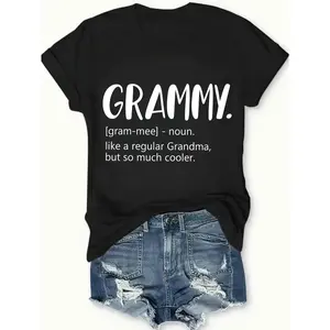 Grammy Definition T-Shirt Black Casual Wear Personalized Unisex Women's Top Summer Comfortable Breathable Short Sleeve Tee Suitable For All Outfits Made In Usa