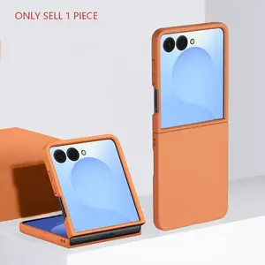 Pure Color Skin-Like Two-Part Smartphone Case, Candy Color Full Cover Flip Case, Durable, Protective and Fashionable Fold Screen Case for Samsung Galaxy Z Flip 5/Z Flip 6 zflip7 zflip3/zfli4