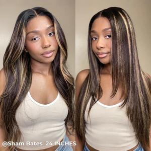 ISEE HAIR Wear Go Straight 7*5 Lace Front Wig Brown Balayage Highlight Layered Cut Wear Go Wig Glueless Human Hair Wigs Vacation Hair #Summervibes#ISEECrochetNewArrivals