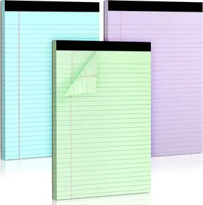 Colored Legal Pads, 3 Pack Writing Pads 8.5 x 11 inch, Micro Perforated Notebooks with Sturdy Back