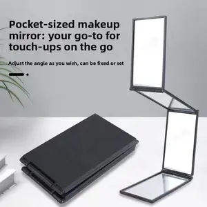 Foldable four-sided mirror for haircuts, four-fold design allows you to see the back of your head, portable, retractable, reverse-foldable design.