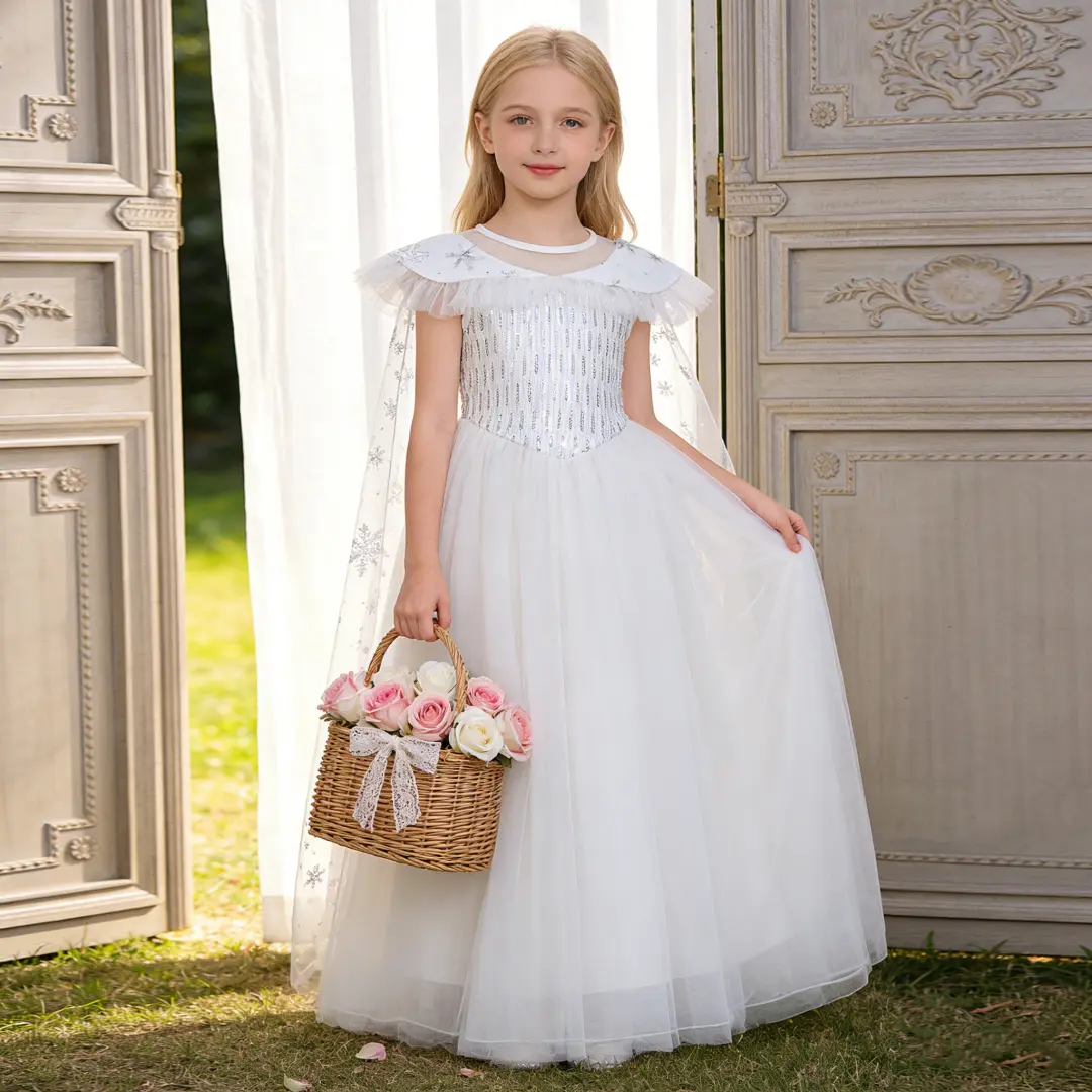 1635 Girls New Fairy Tale Ice Dress Blue Gradient Glitter Mesh Princess Dress Dance Performance Children's Party Dress For Role Play Party