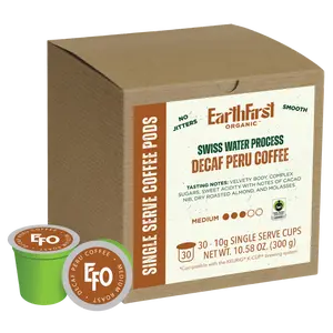 Organic Certified Swiss Water Processed Decaf Coffee 10g K-Cup (30 Count)