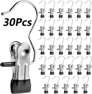 Metal & Plastic Heavy Duty Clothes Pins 10/20/30Pcs, Space-Saving Smooth Stainless Steel Laundry Hanging Clips | Waterproof Strong Hooks for Pants, Hats, Socks, Towels, Travel & Closet Storage Organizer huge heavy hangers crop top