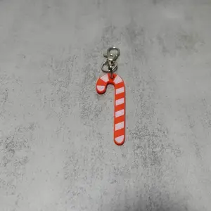 Candy cane keychain