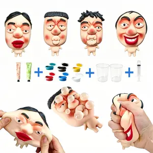 Ugly Cute Human Face Squishy Stress Toy - Creative DIY Bubble Squeezing Decompression Sensory Toy, Funny Gag Gift for Kids Teens Adults, Relieve Anxiety Sensory Kit