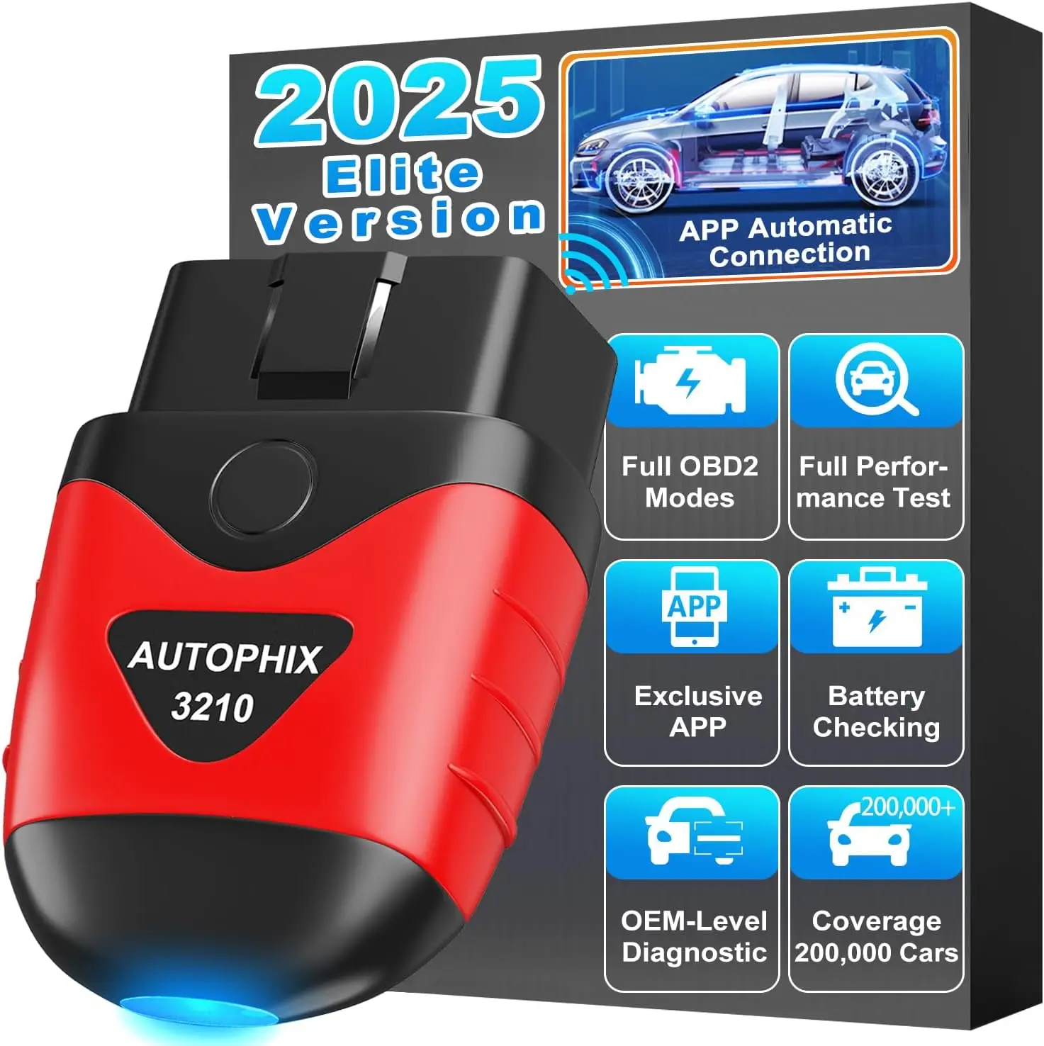 AUTOPHIX 3210 Bluetooth OBD2 Scanner Car Code Readers automotive scanner with Battery Performance Test Check Engine Light Springtok Vehicle