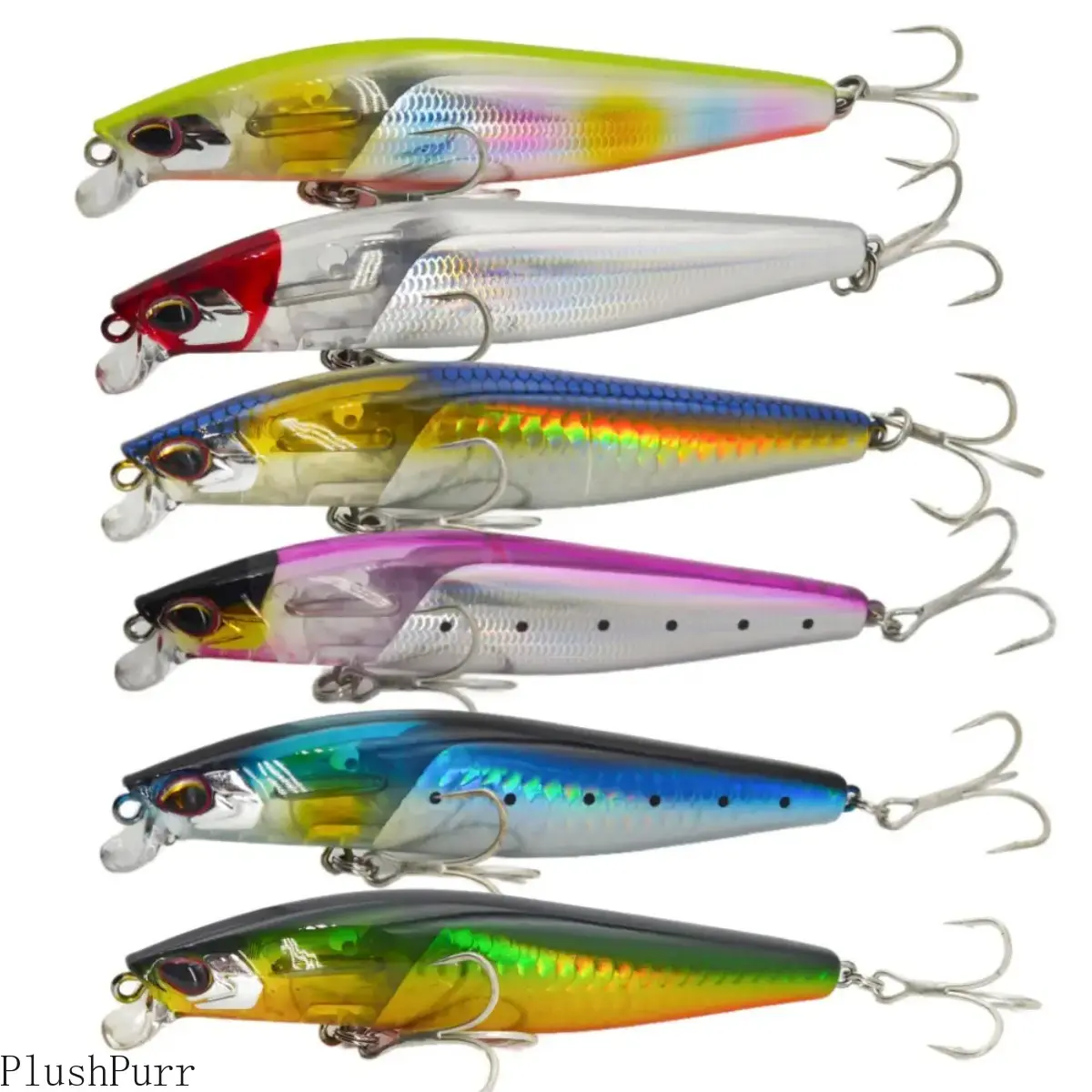 14g Topwater Floating Minnow Fishing Lure, Flash Reflective Hard Bait, Durable Treble Hooks, Long-Casting Artificial Lure for Freshwater, Saltwater Bass Outdoor Angling Tackle Supplies