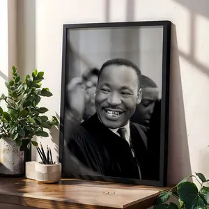 Martin Luther King Jr Digital Print, Black and White Themed, Modern Expression Photo, Black History Home Decor, Iconic Civil Rights Portrait