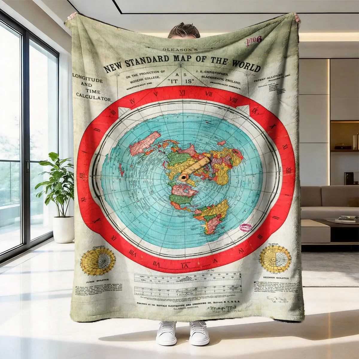 Vintage Map, High-Weight Flannel Fabric, Soft and Warm, Anti-Wrinkle, Easy Clean, Ideal Gift for Geographers and Retro Fans, Thickened Flannel Blanket, Decorative Giftable Blankets, Soft Warming Blanket