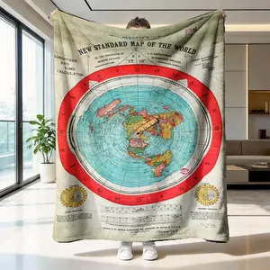 Vintage Map, High-Weight Flannel Fabric, Soft and Warm, Anti-Wrinkle, Easy Clean, Ideal Gift for Geographers and Retro Fans, Thickened Flannel Blanket, Decorative Giftable Blankets