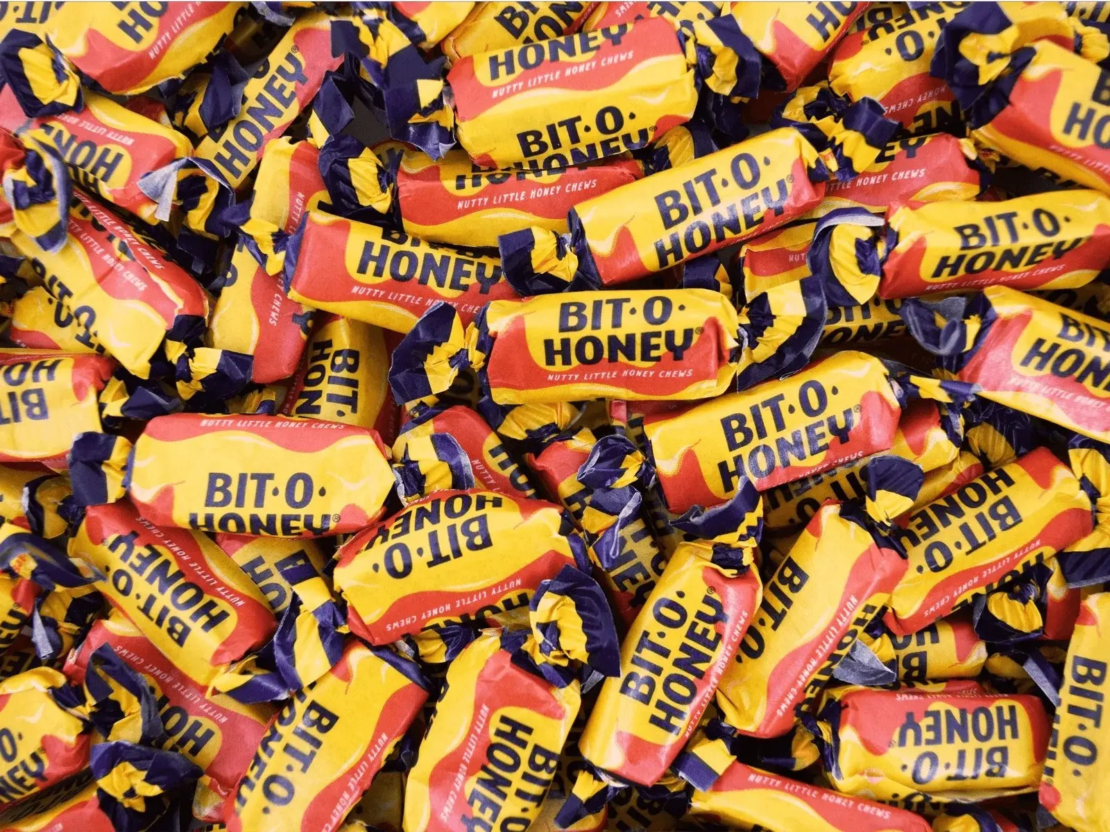 BitOHoney Candy, Bulk Bag – Individually Wrapped Honey Taffy Candy with Almond Bits, Classic Chewy Retro Candy for Parties