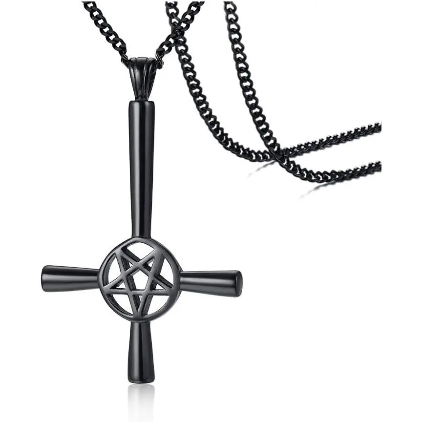 09.Inverted Pentagram Cross-Black