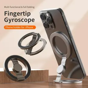 Magnetic Phone Stand & Fidget Spinner Combo, Dual Magnetic Ring Stand,  Fidget Toys Adults, Foldable, 360° Rotation, Phone Holder Car, Desk Phone Stand, MagSafe Compatible, Stress Relief Accessory for Home/Office/Travel/Gym