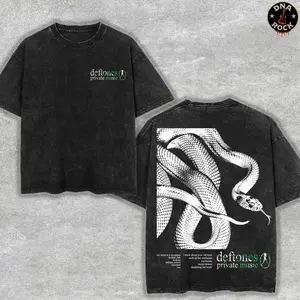 Deftones Private Music Album Snake Print T-Shirt for Summer, Retro Deftones Rock Music T-Shirt, Rock Music Lover Shirt, Rock Band Gift for Men & Women, Retro Music Shirt, Rock and Roll Shirt for Men & Women. Y51 IJY