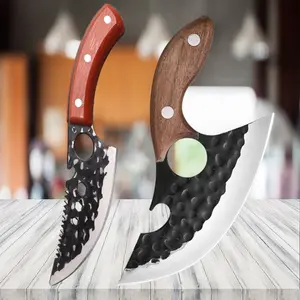 2pcs Dessert Knives Multipurpose Cooking Boning Knife Sharp Hand Forged Stainless Steel Knife for Men