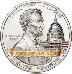 Abraham Lincoln Tribute Souvenir Coin, Historic Last Lincoln Penny Replica, Patriotic Copper Gift for Coin Enthusiasts and Veterans