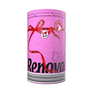 Renova Pink Paper Towel Jumbo Roll 2 Ply 120 Highly Absorbent Sheets