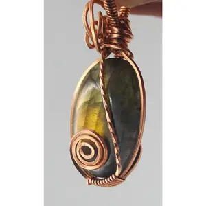 Raw Copper Labradorite Pendant Necklace