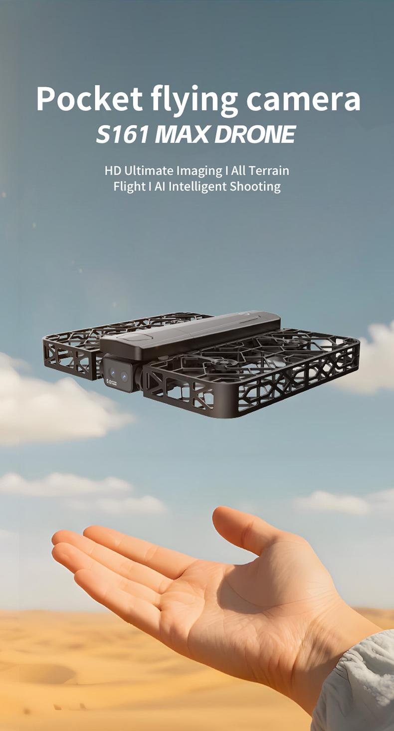 Folding Selfie Drone with HD Camera Gesture Control & Auto Follow Me Quadcopter for Adults Gesture Control, Waypoint Flight, Stunt Mode, 360° Protection, One-Key Operation foldable optical flow positioning obstacle avoidance