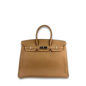 Pre-owned HERMÈS leather Shoulder Bags Togo Birkin 35 Alezan