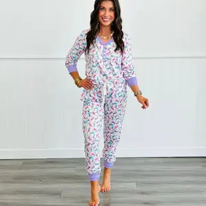 Shirley & Stone Christmas Light Bulb Jogger Lounge Pajama Set for Women - Loungewear Nightwear Womenswear Comfort pajama set cozy two-piece loungewear pjs pajama sets women plus size sleep comfy pyjama pant pajamas pj casual comfortable women's Print Hall