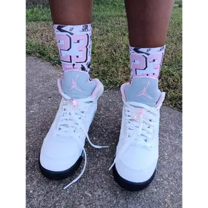 Retro Style Medium Soft Pink Socks Perfect for Everyday Comfort