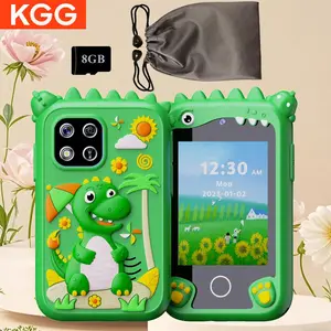 KGG Cute Cartoon Design Smart Mini Phone, 8GB E-learning Small Phone Learning Tool with Storage Bag, Dual Camera, Story Video Music Calculator 20 Puzzle Games