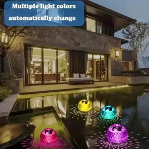 Solar Powered Floating Pool Light, LED Floating Automatic Color Changing Pond Light, Fountain Light for Bathroom, Swimming Pool, Pond, Fountain