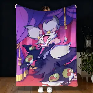 Helluva Boss Flannel Blanket, Family Shared Sofa Leg Cover, Student Dorm Small Blanket, Cozy and Warm, Perfect for Home and Travel