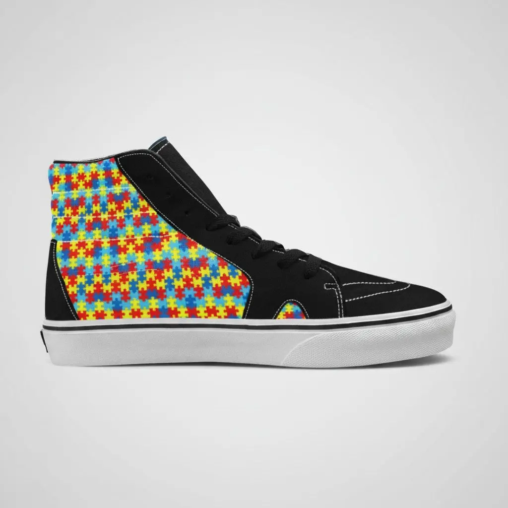 WOMEN'S Autism Awareness Custom Skate Shoesboarding Shoes | Freaky Shoes®